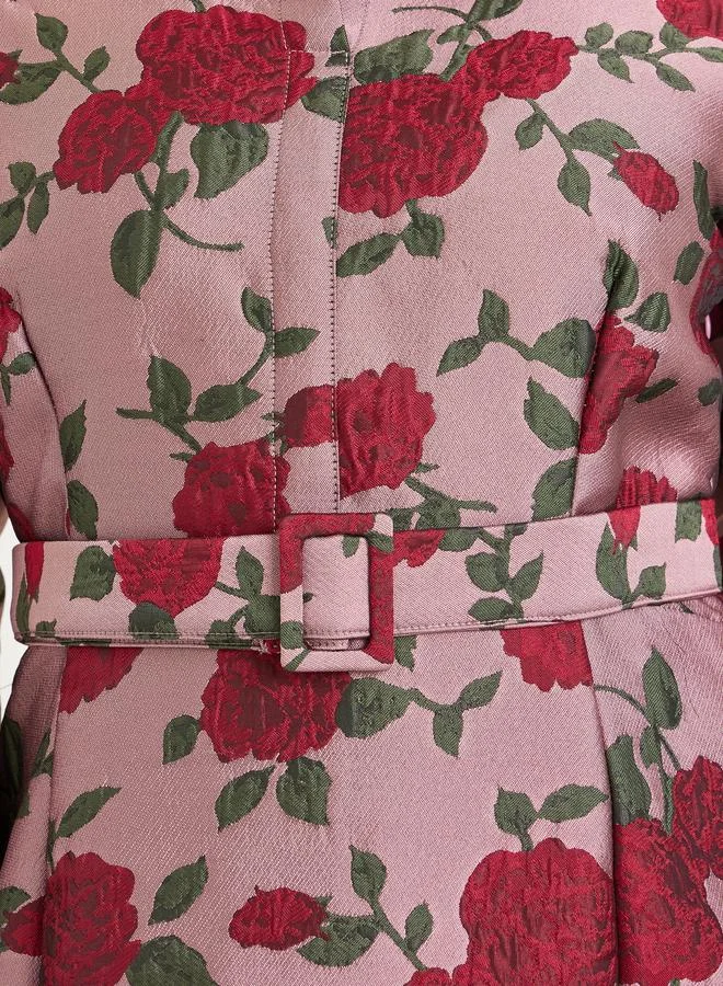 Styli  Women Pink Floral Long Sleeves A-Line Maxi Dress for Women | Best Price UAE